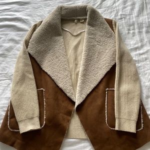 Anthropologie Women's Brown and Cream Cardigan